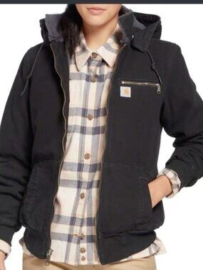 Carhartt Black Jacket! WILDWOOD Beth Dutton Inspired* sherpa lined M